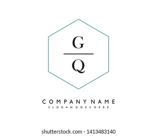 initials letter GQ handwriting logo vector template