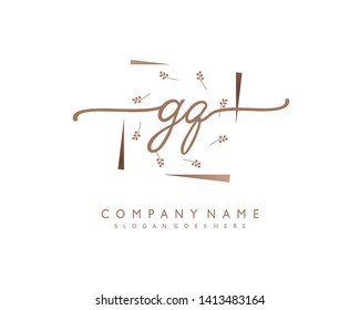 initials letter GQ handwriting logo vector template