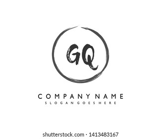 initials letter GQ handwriting logo vector template