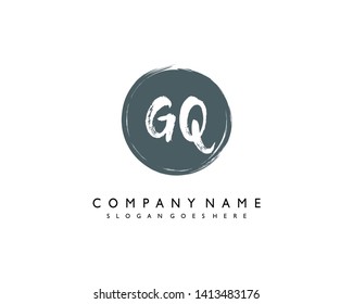 initials letter GQ handwriting logo vector template