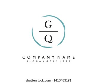 initials letter GQ handwriting logo vector template