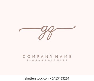initials letter GQ handwriting logo vector template