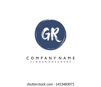 initials letter GR handwriting logo vector template