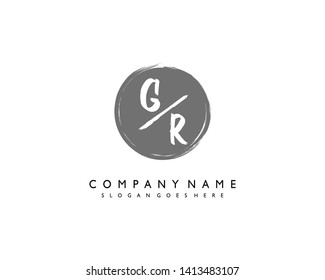initials letter GR handwriting logo vector template