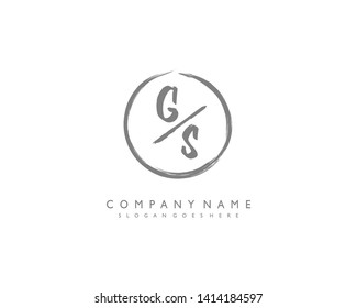 initials letter GS handwriting logo vector template