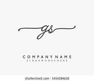 initials letter GS handwriting logo vector template