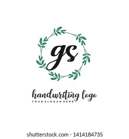 initials letter GS handwriting logo vector template