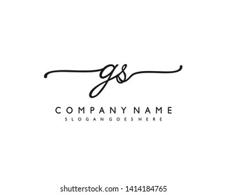 initials letter GS handwriting logo vector template