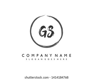 initials letter GS handwriting logo vector template