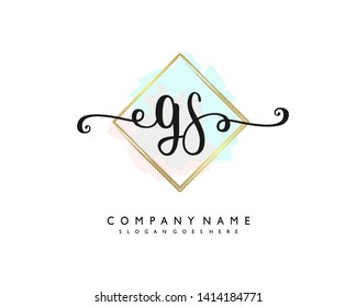 initials letter GS handwriting logo vector template