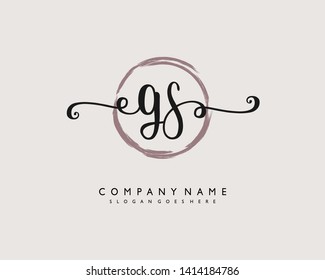 initials letter GS handwriting logo vector template