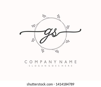 initials letter GS handwriting logo vector template