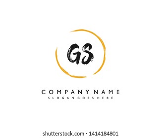 initials letter GS handwriting logo vector template