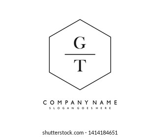 initials letter GT handwriting logo vector template