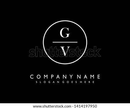 initials letter GV handwriting logo vector template