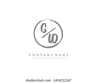 initials letter GW handwriting logo vector template