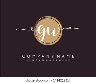 initials letter GW handwriting logo vector template