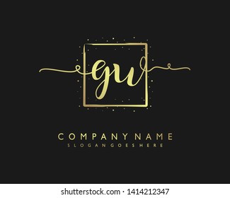 initials letter GW handwriting logo vector template