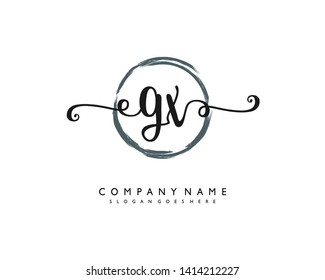 initials letter GX handwriting logo vector template
