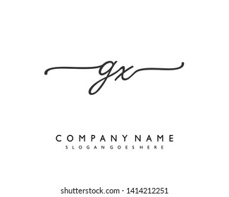 initials letter GX handwriting logo vector template