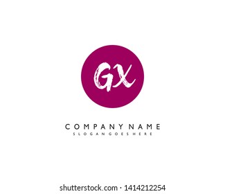 initials letter GX handwriting logo vector template