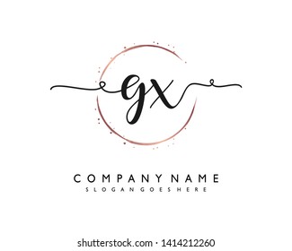 initials letter GX handwriting logo vector template
