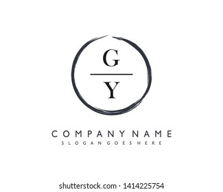 initials letter GY handwriting logo vector template
