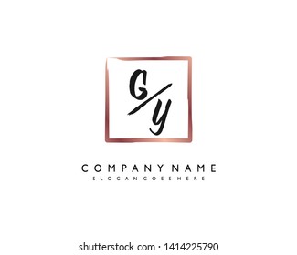 initials letter GY handwriting logo vector template