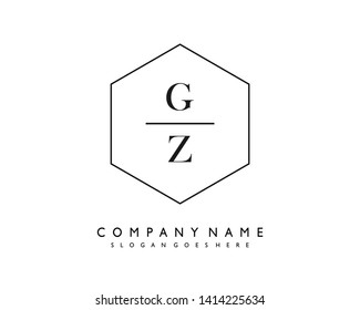 initials letter GZ handwriting logo vector template