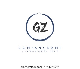 initials letter GZ handwriting logo vector template