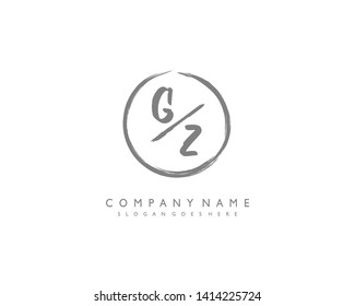 initials letter GZ handwriting logo vector template