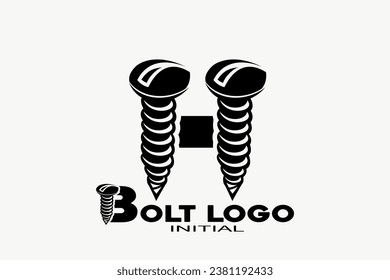  initials letter H with bolt creative geometric modern logo design.