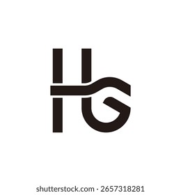initials letter  h g   logo design 