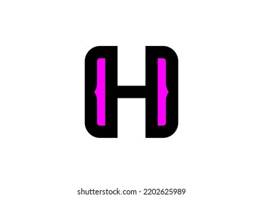 Diseño del logotipo de la carta inicial H para el logotipo de la marca
