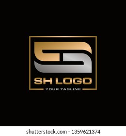 Initials Letter H and S logo with a unique and simple abstract shape. logo - vector - template