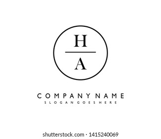 initials letter HA handwriting logo vector template