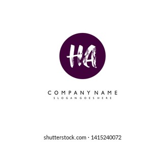 initials letter HA handwriting logo vector template