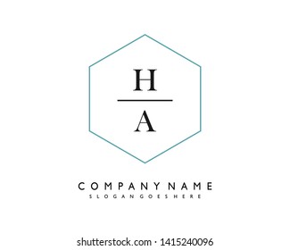 initials letter HA handwriting logo vector template