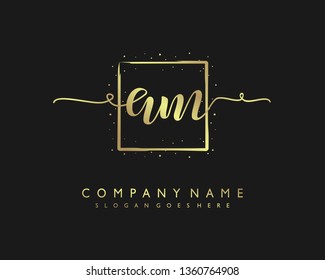 initials letter AM handwriting logo vector template