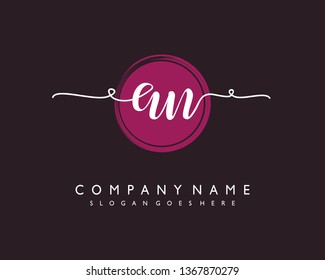 initials letter AN handwriting logo vector template