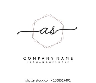 initials letter AS handwriting logo vector template