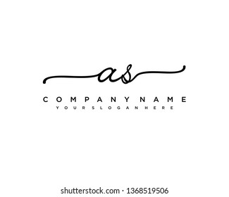 initials letter AS handwriting logo vector template