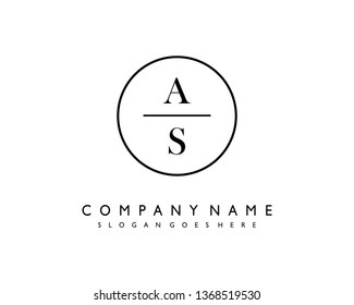 initials letter AS handwriting logo vector template