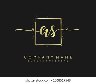 initials letter AS handwriting logo vector template