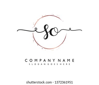 initials letter SO handwriting logo vector template