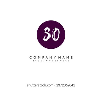 initials letter SO handwriting logo vector template