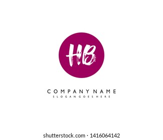 initials letter HB handwriting logo vector template