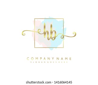 initials letter HB handwriting logo vector template
