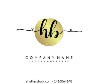 initials letter HB handwriting logo vector template
