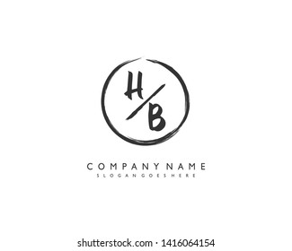 initials letter HB handwriting logo vector template